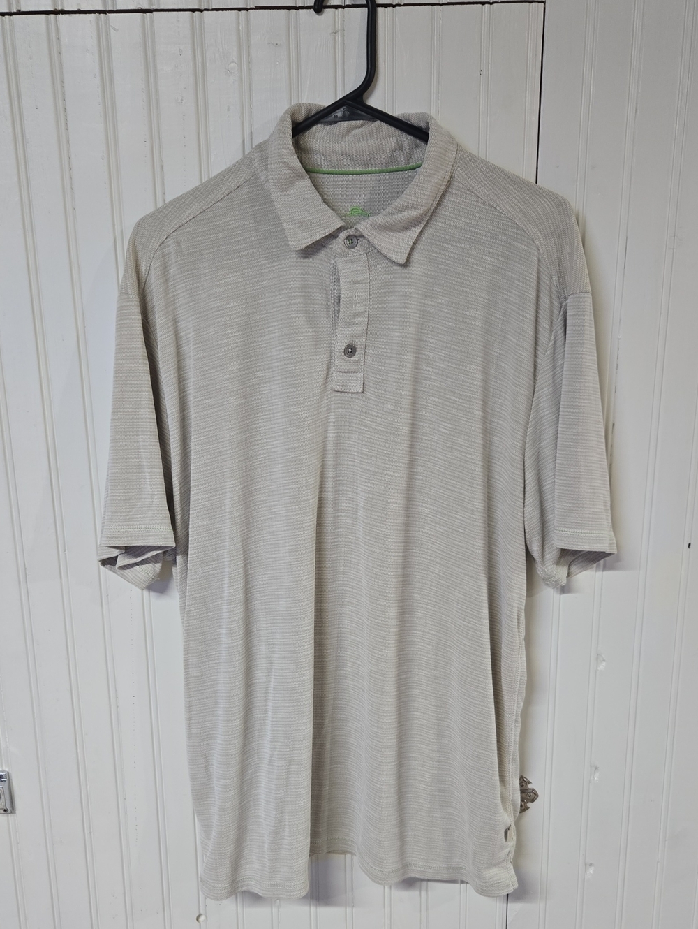 Tommy BAHAMA Men's Beige Heathered Short Sleeve Polo